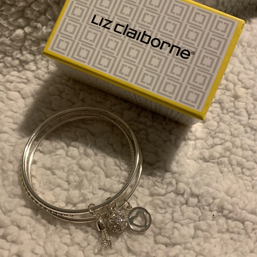 Silver Liz Claiborne bangle set